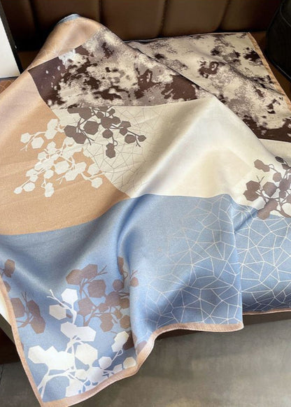Blossom Mist - Satin Floral Square Scarf 53×53cm