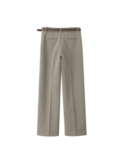 Gingham Print Vest Coat & Pant With Belt Coord Set