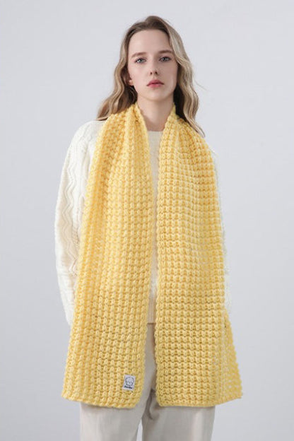 Soft Hand Knit Embroidered Logo Scarf