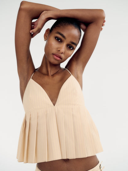 Striped Spaghetti Strap Cami Top & Skirt Coord Set