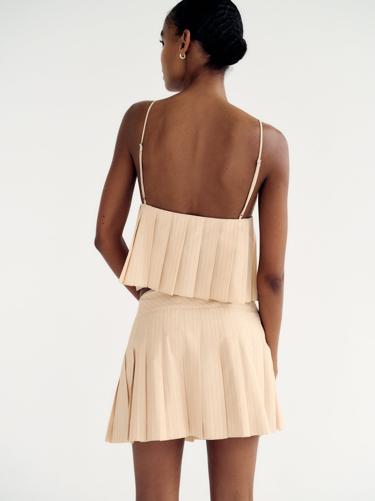 Striped Spaghetti Strap Cami Top & Skirt Coord Set