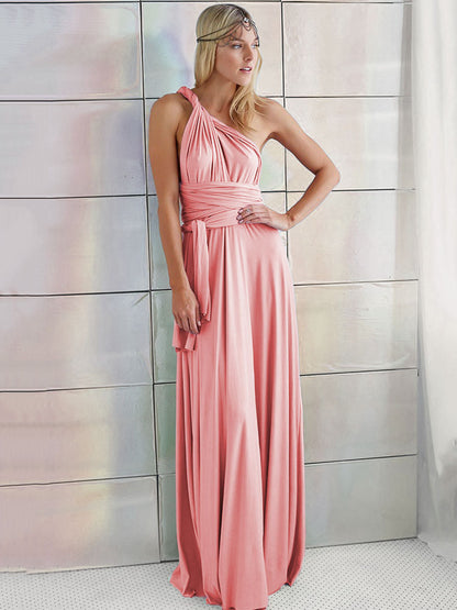 Convertible Women Sleeveless Maxi Dress - Multiway Solid Color Backless Gown - Summer Beach Wedding Bridesmaid Dress 2026