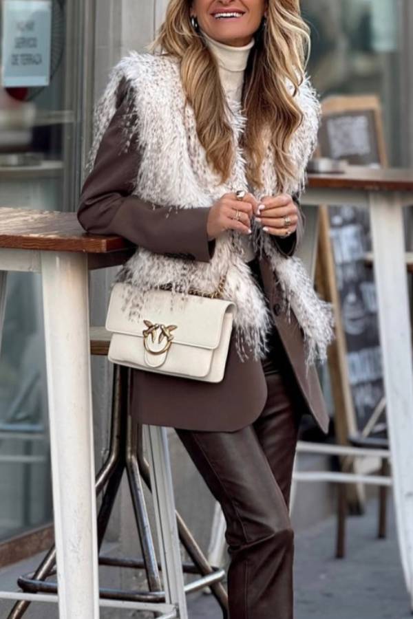 Mottled Fur Vest