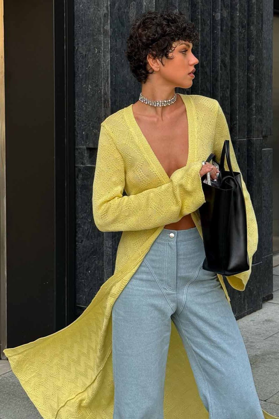 Lazy-Style Christmas Printed Loose Knit Cardigan