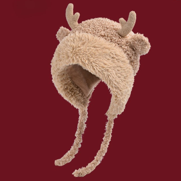 Cozy Plush Earflap Slouchy Hat