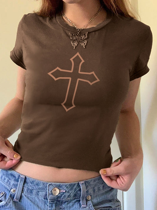 Vintage Cross Hand Printed Tee