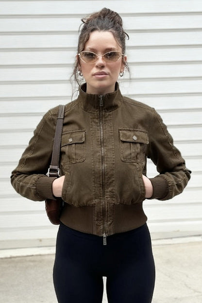 Industrial Ribbed Denim Jacket