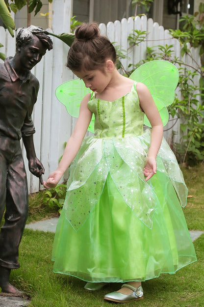 Green Fairy Dress Kid Halloween Costume