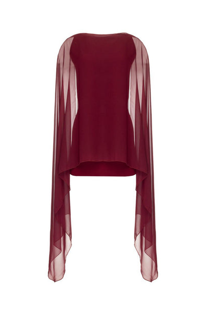 Bonnie Cape Overlay Backless Jumpsuit