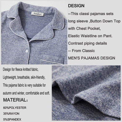 Women's Pajama Sets Long Sleeve Button Down Sleepwear Nightwear Soft Pj's Lounge Sets