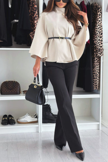 Chic Poncho Cape with Belt