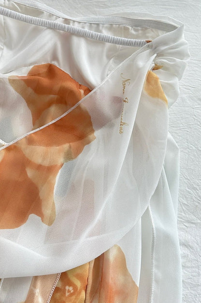 Floral Backless Halter Maxi Dress