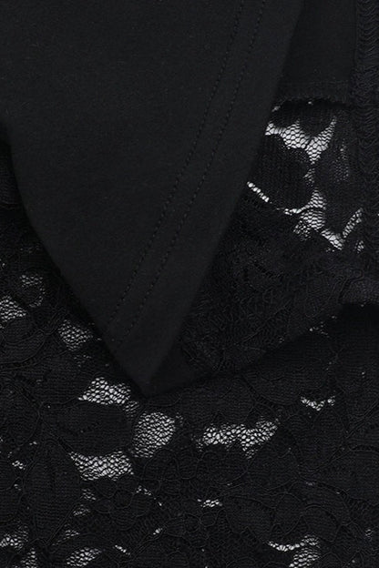 Lace V-Neck Backless Bodycon Maxi Dress