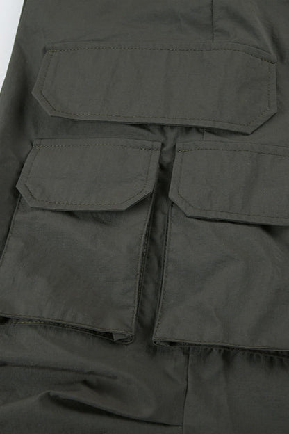 Military Green High-Waisted Cargo Pant