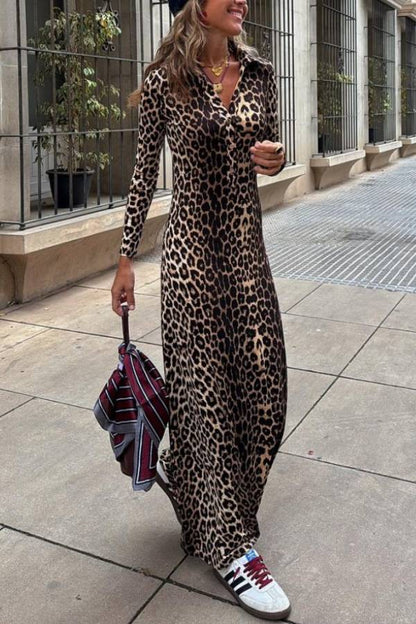 Virginia Leopard Print Long Dress