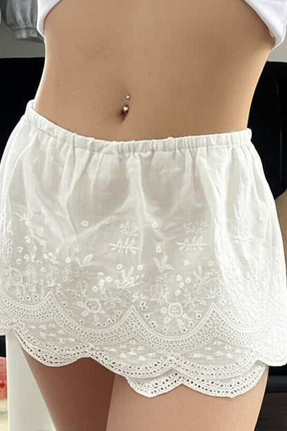 Lace Trim Slim Fit Mini Skirt