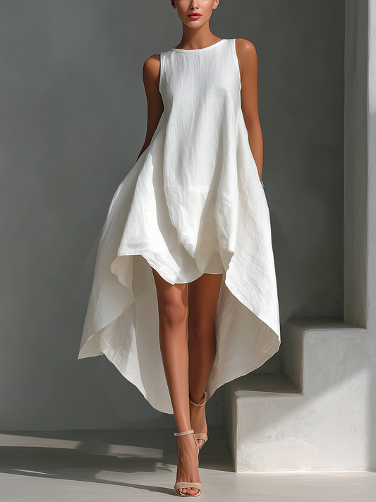 Liora | Linen Sleeveless Midi Dress