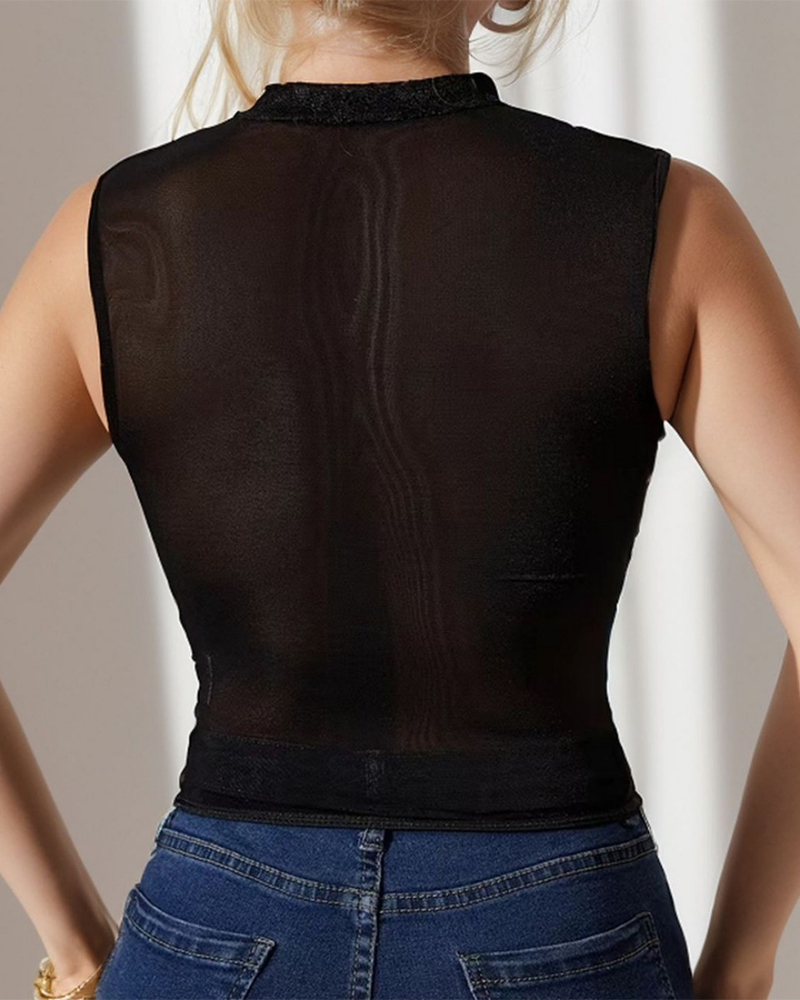 Fishbone Lace Halter Top