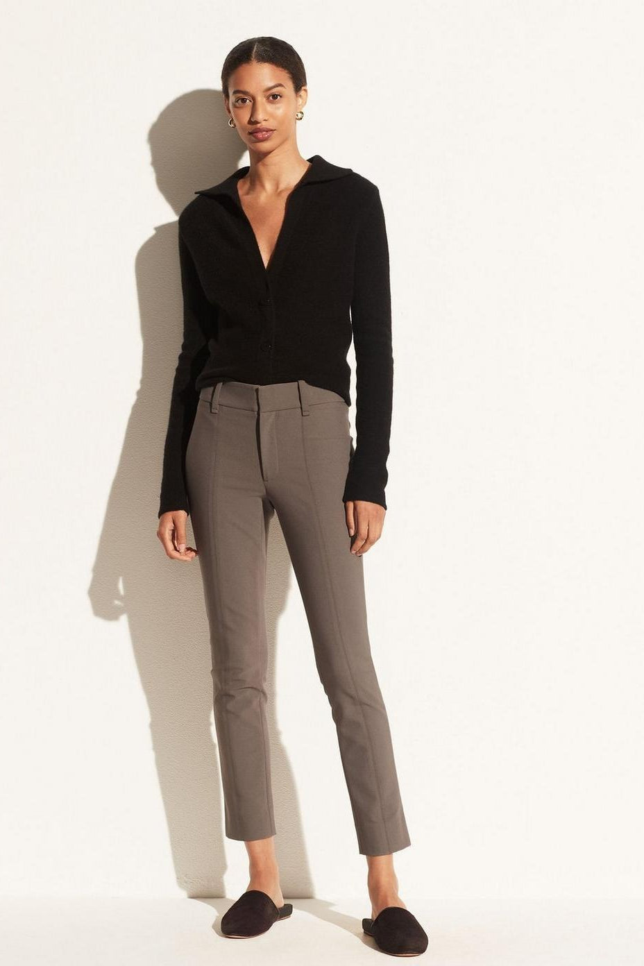 Cropped Straight High Waist Stretch Minimalist Pants