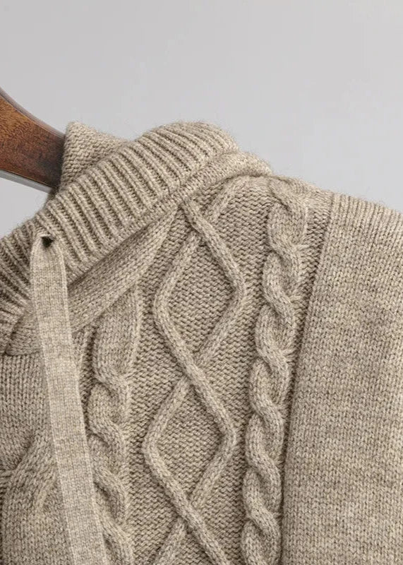 Cozy Cable Knit Hooded Sweater & Pants Set