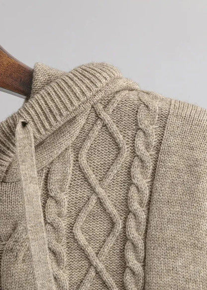 Cozy Cable Knit Hooded Sweater & Pants Set