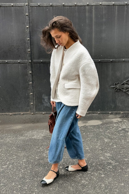 Thick Woolen V-Neck Jacket