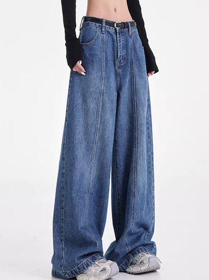 American Retro Washed Straight Tube Boyfriend Jeans