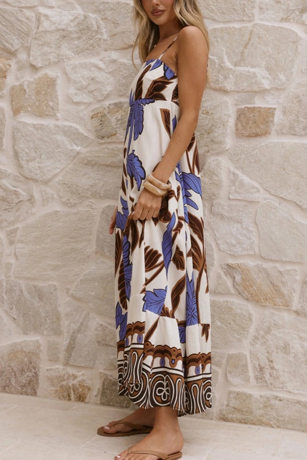 Floral Print Sleeveless Camisole Casual Vacation Maxi Dress
