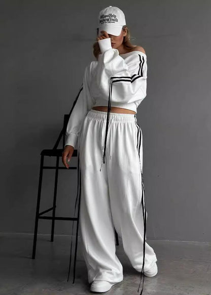 Ribbon Detail Loose Fit Sports Set