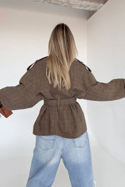 Vintage Houndstooth Demure Designer Coat