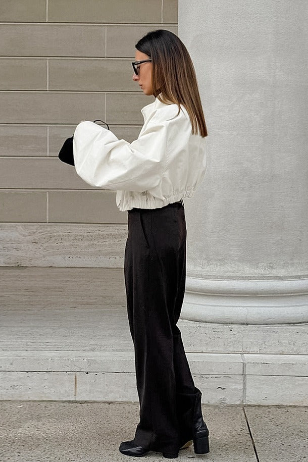 French Minimalist White Trench Jacket