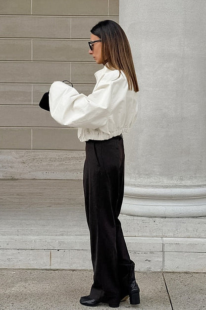 French Minimalist White Trench Jacket