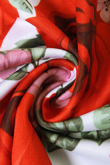 V Neck Camisole High Waist Floral Maxi Dress Two Piece Set