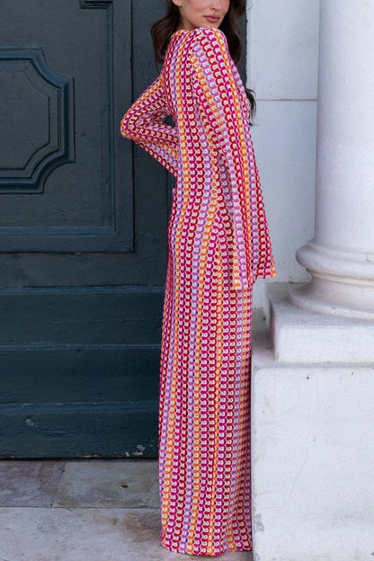 Lace Hollow Beach V-neck Low-cut Front Slit Long Dress