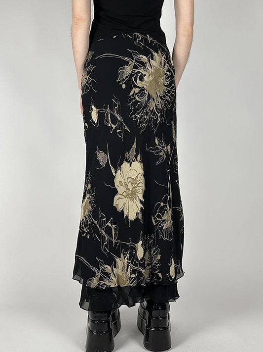 Floral Print Maxi Skirt