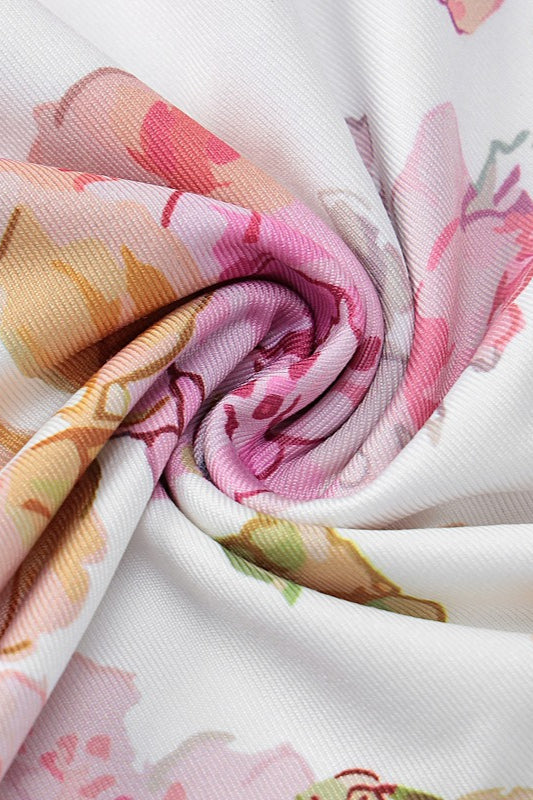 Floral Spaghetti Strap Backless Fitted Maxi Dress