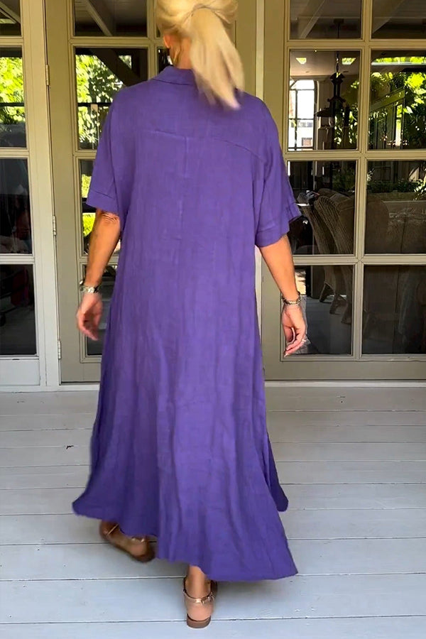 Classy Plain Half Sleeve Midi Dress