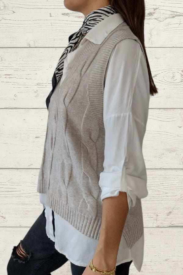 braided sleeveless sweater