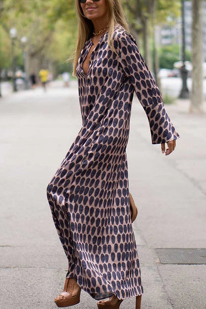 Women Casual Oval Print Dress