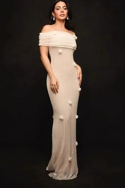 Off Shoulder Floral Maxi Dress