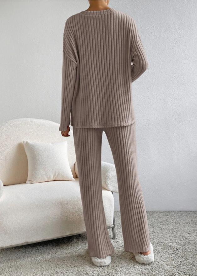 Luxe Ribbed V-Neck Loungewear Set
