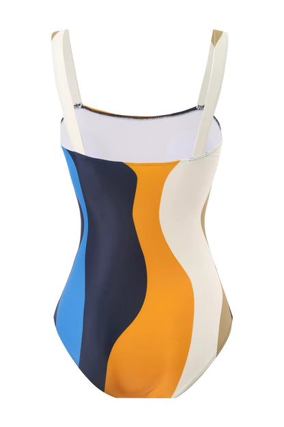 Madalyn Orange Colour Clash Swimwear