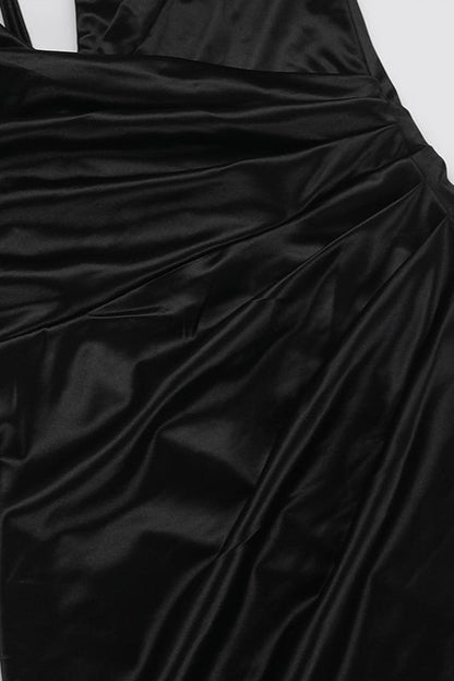 Sexy Halter Neck Crisscross Split Maxi Dress Party Dress