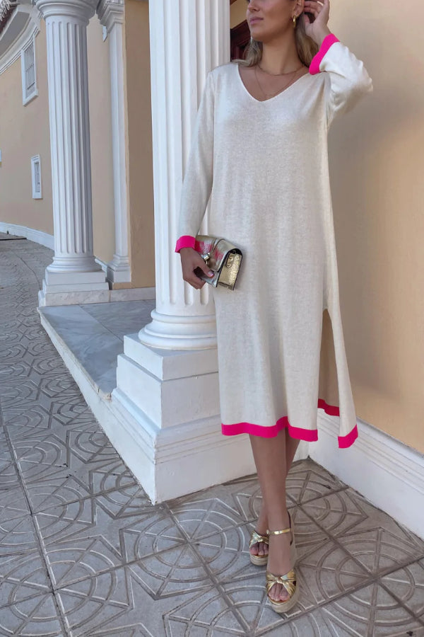 Knitted dress with cuffs combination