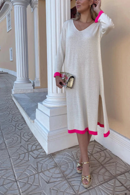 Knitted dress with cuffs combination