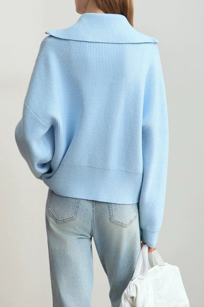 Slouchy High Neck Loose Solid Sweater