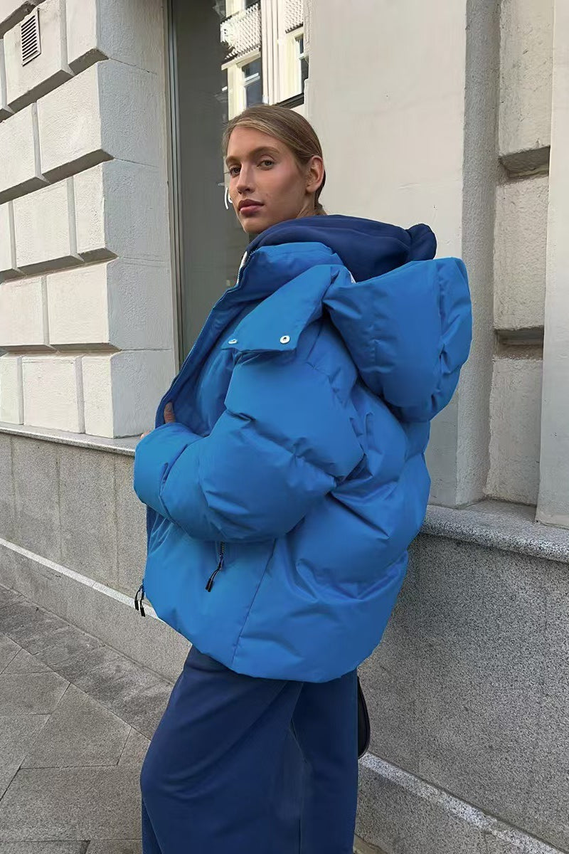 Heavy Duty Zipped Hooded Puffer Jacket