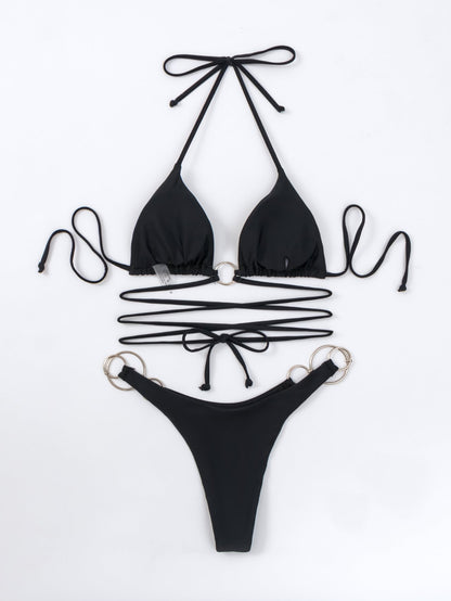Black Elegance Strappy One-Piece Swimsuit