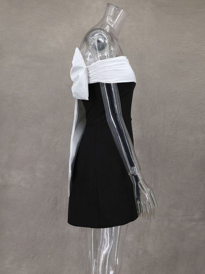Off-Shoulder Mini Dress With Bow Back A-Line Birthday Party Dress For Women 2026