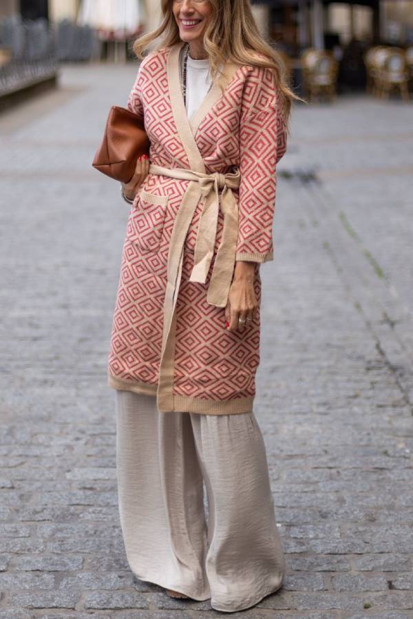 Long Two-tone Kimono Coat